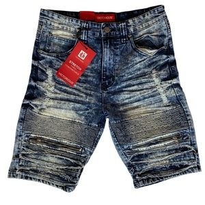 NWT Victorious Men’s Distressed Denim Shorts Color Dark Indigo Size 30